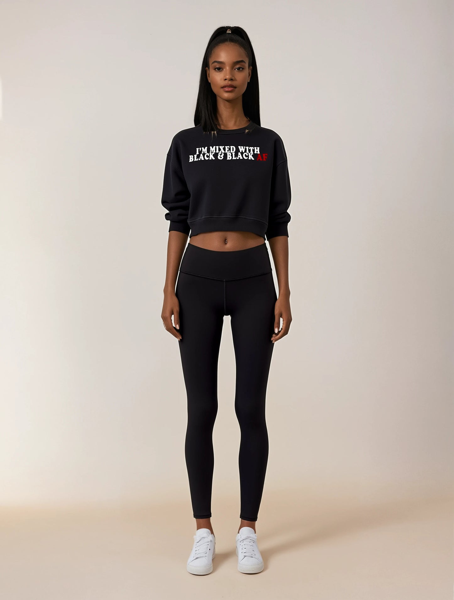 I'm Mixed With Black and Black AF Crop Sweatshirt