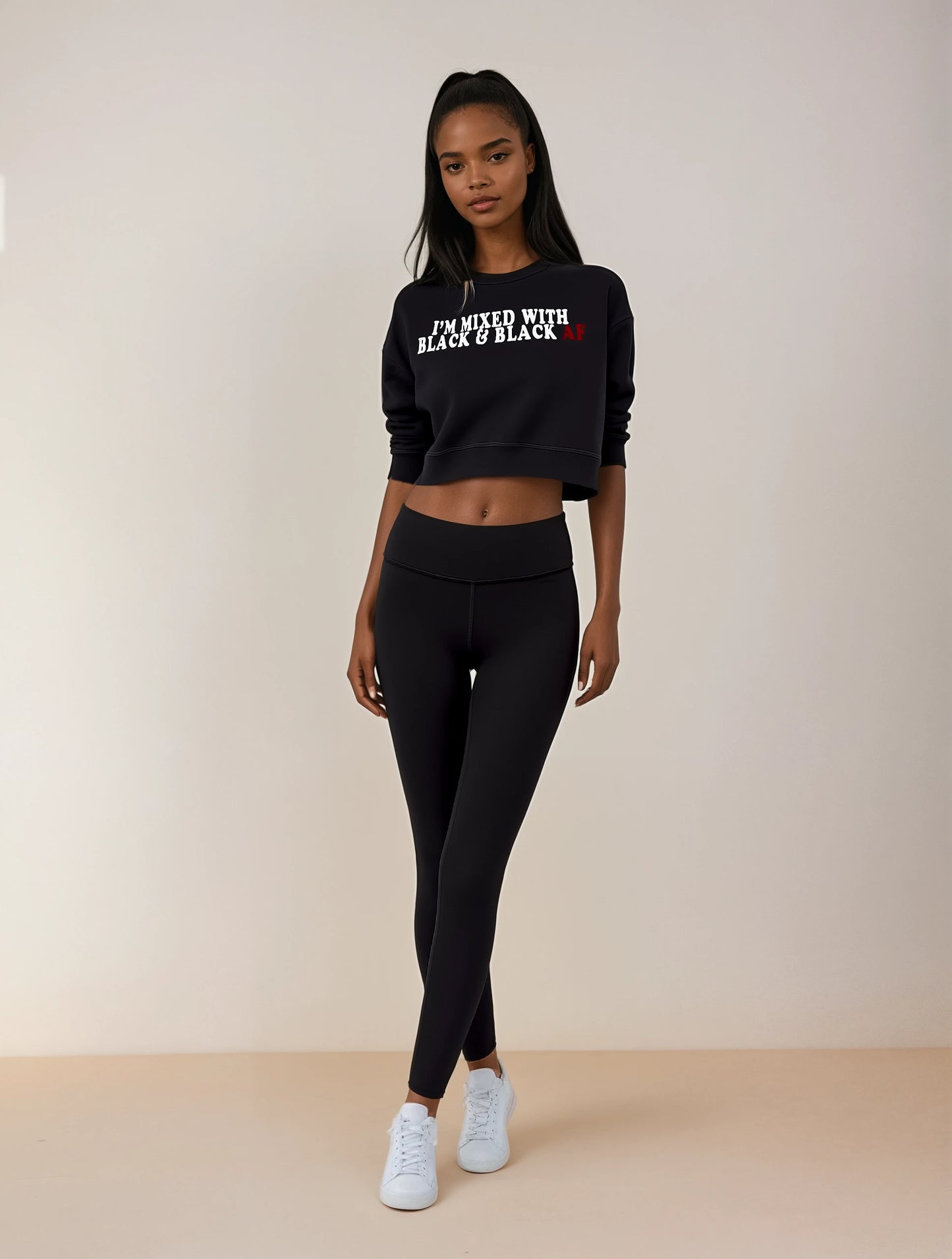 I'm Mixed With Black and Black AF Crop Sweatshirt