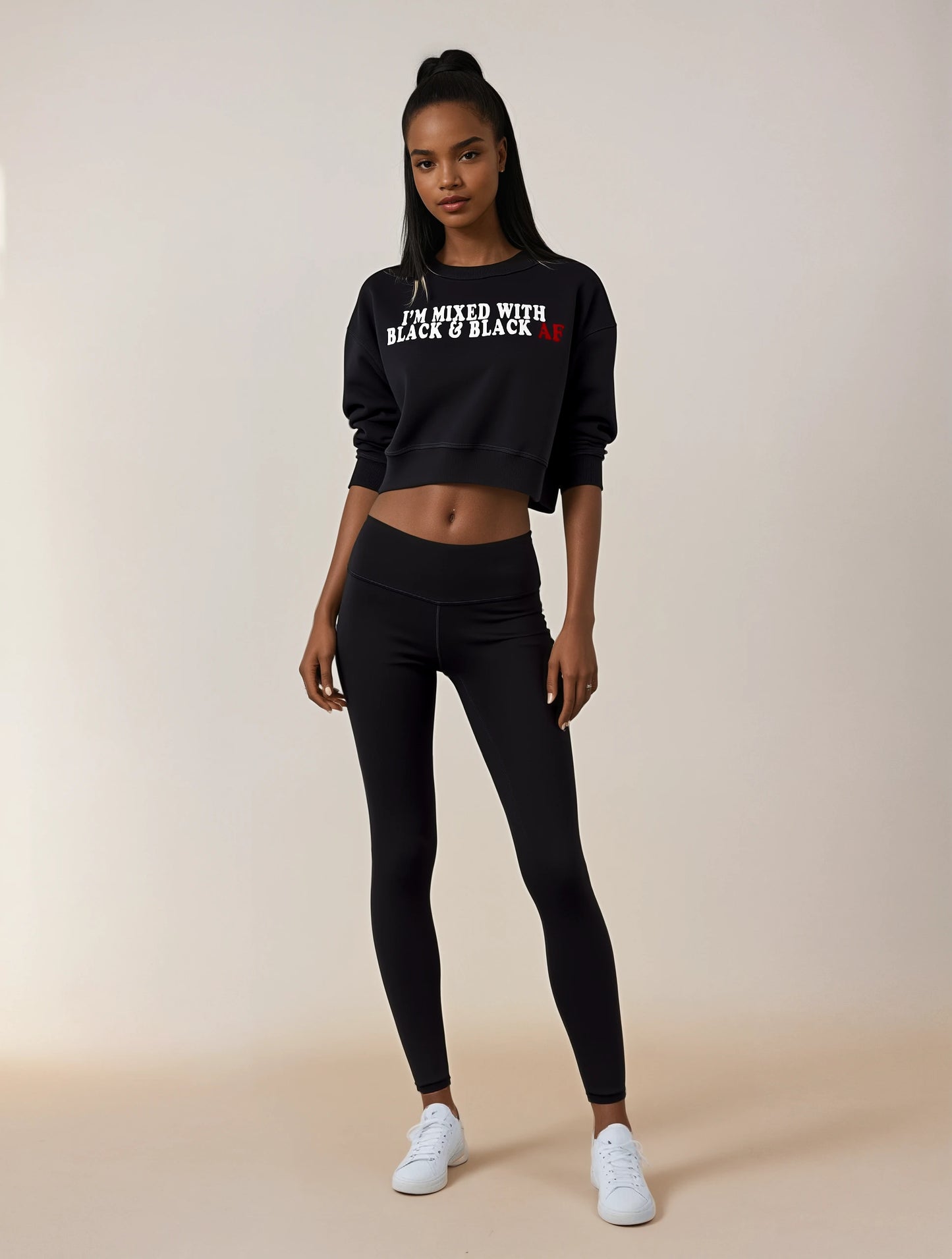 I'm Mixed With Black and Black AF Crop Sweatshirt