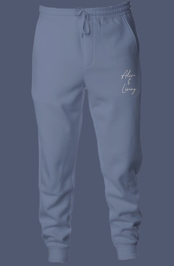 Pigment Dyed Fleece Joggers Blue