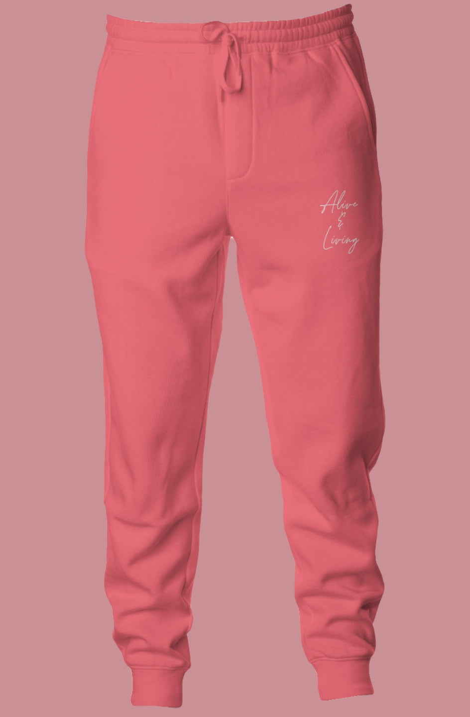 Pink Pigment Dyed Fleece Joggers