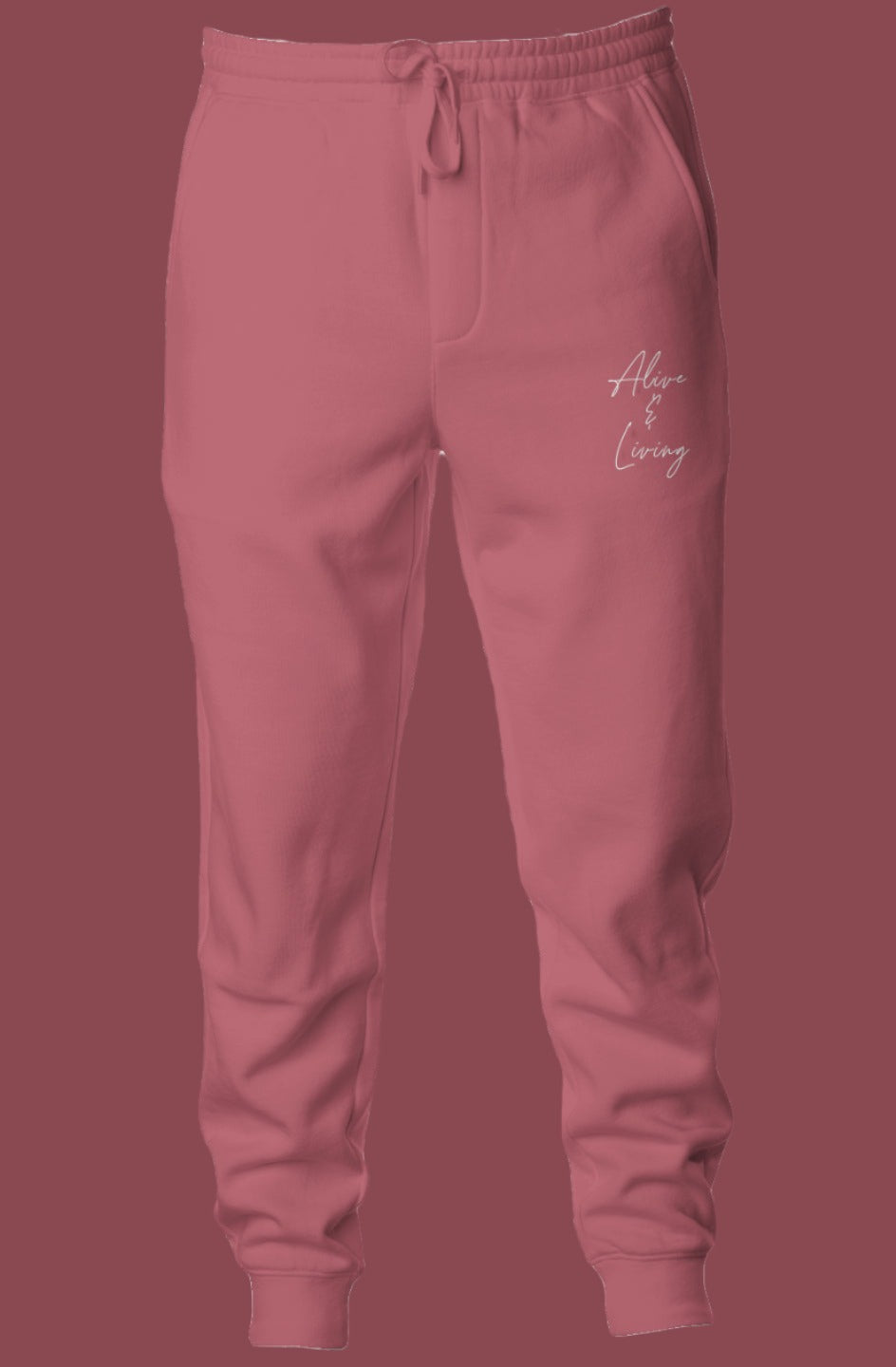 Maroon Pigment Dyed Fleece Joggers